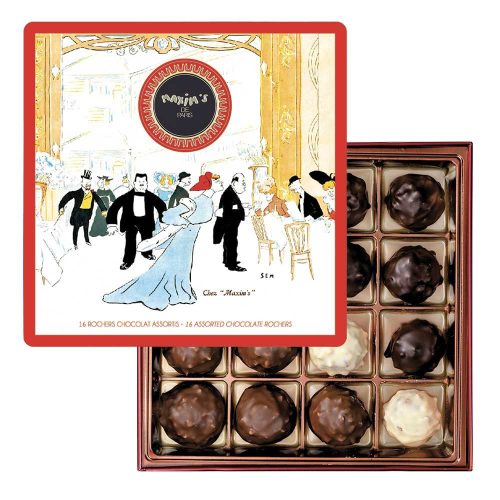 Maxim's de Paris Rochers pralinék fémdobozban, 16 darabos 140 g