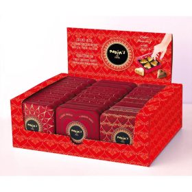   Maxim's de Paris  tejcsokoládés szívek ropogós francia palacsinta chips pralinéval töltve fémdobozban 4 db 20 g  